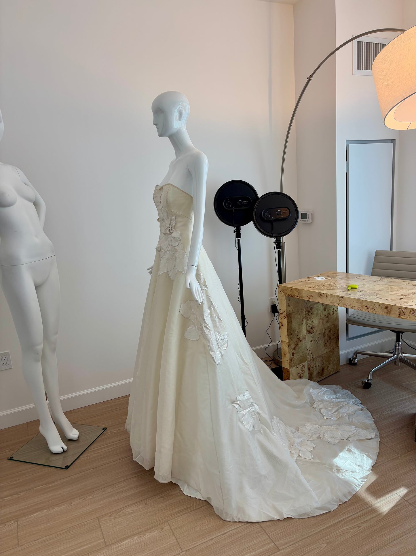 DAVID FIELDEN Sample Floral Applique Bridal Gown