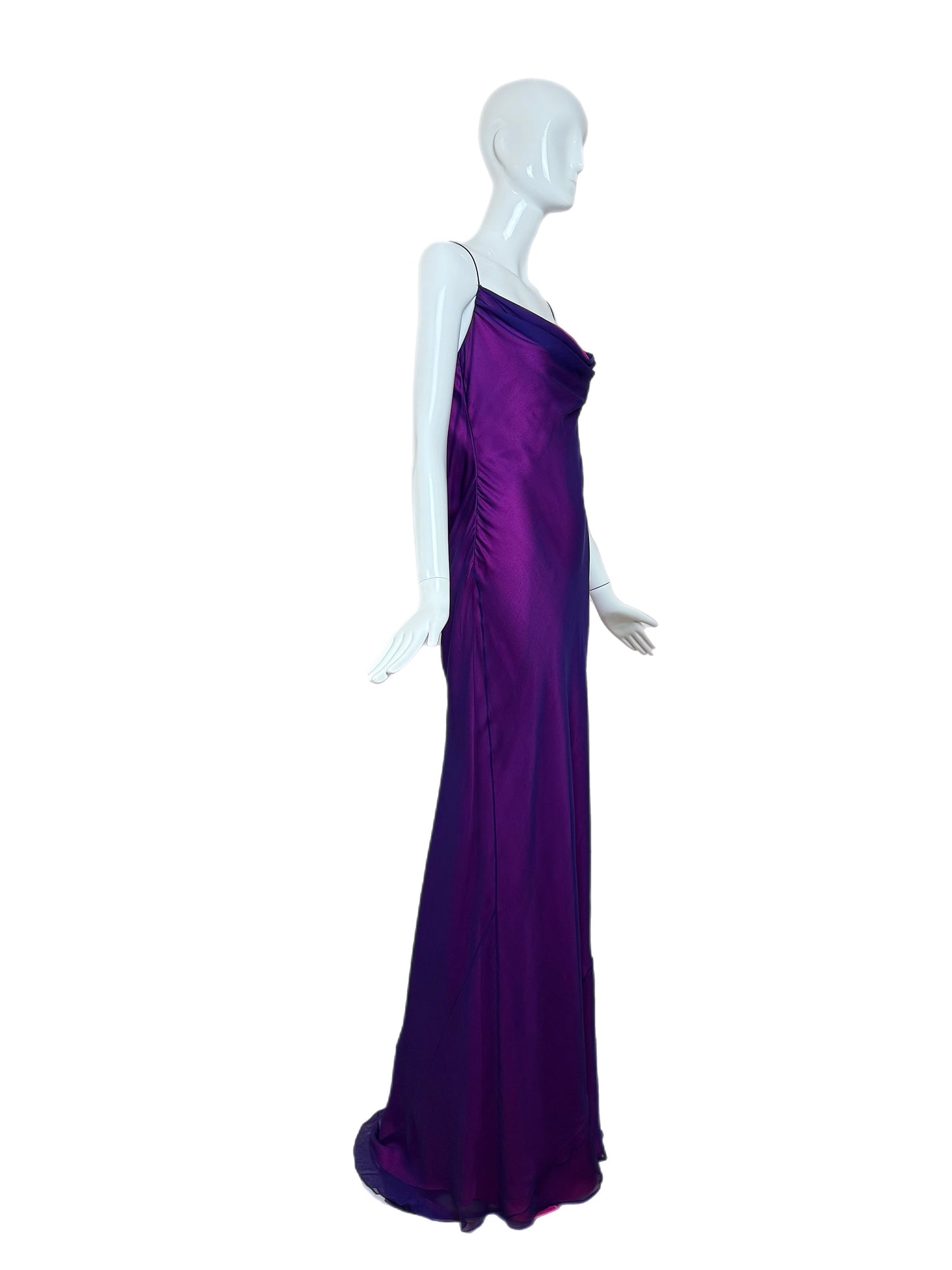 RICHARD TYLER COUTURE Vintage Silk Purple Evening Gown