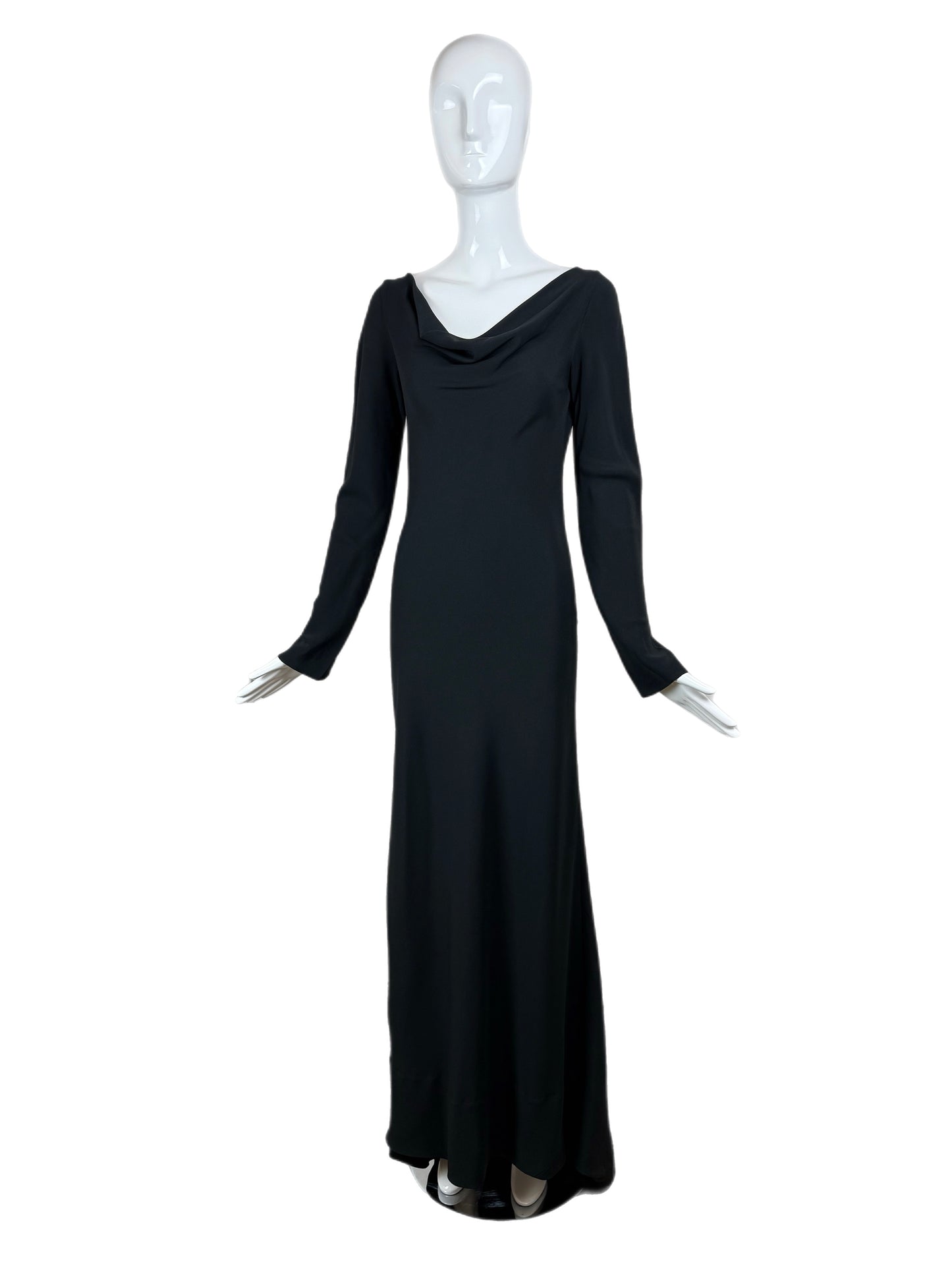 JENNY PACKHAM 1990's Vintage Black Backless Evening Gown