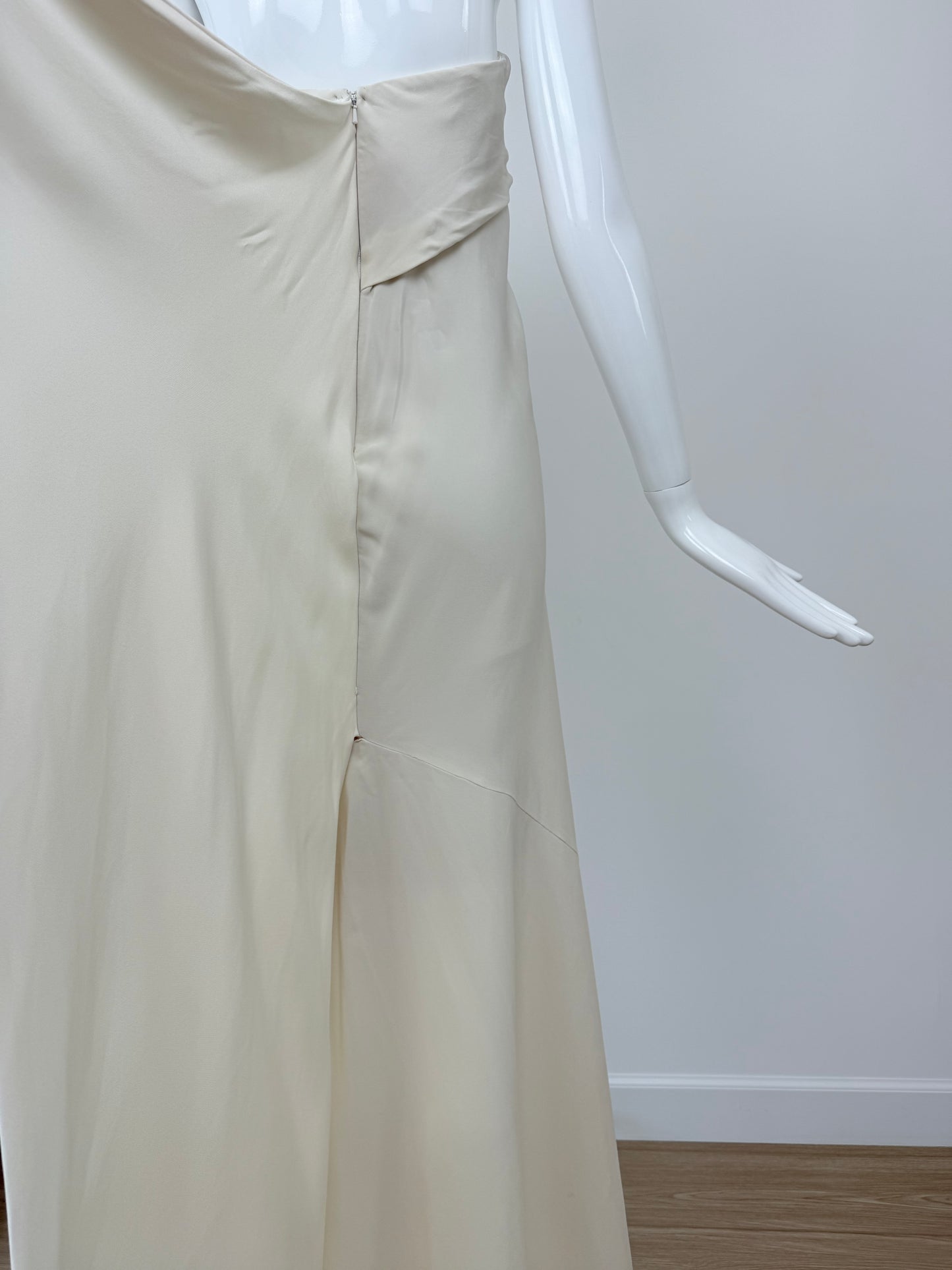 DONNA KARAN Vintage Ivory Silk Strapless Wedding Bridal Dress