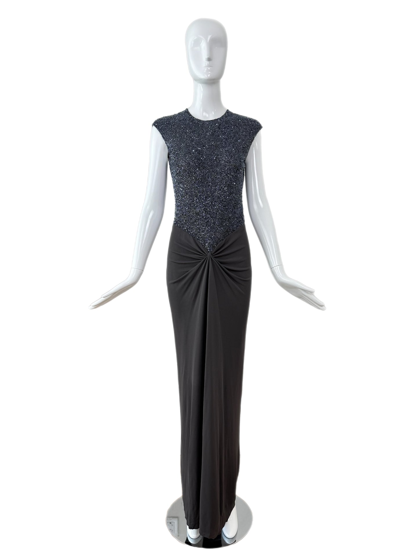 RANDOLPH DUKE 2000 Vintage Runway Beaded Evening Gown
