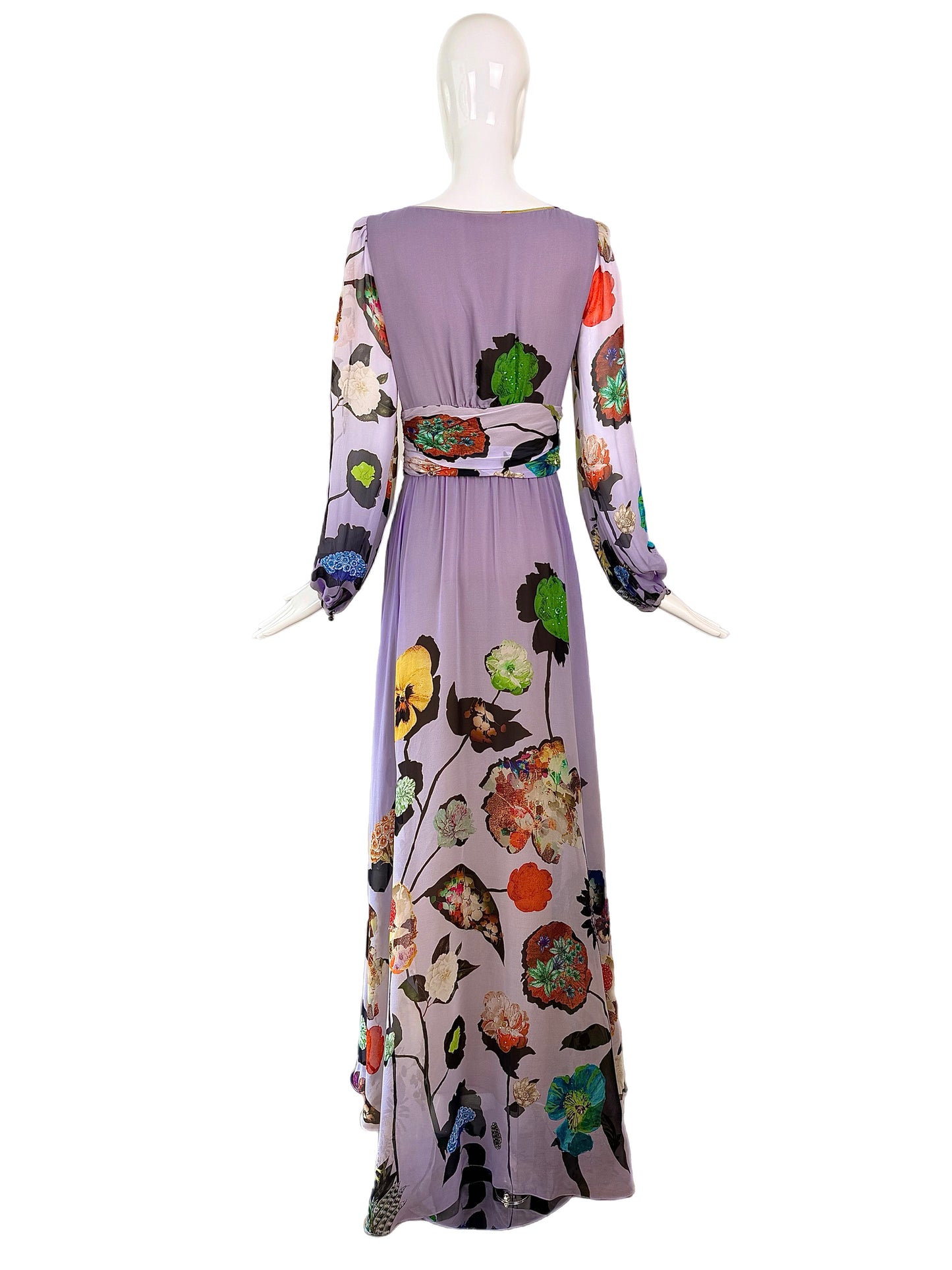 EMANUEL UNGARO Vintage 2000's Silk Embellished Blouson Gown