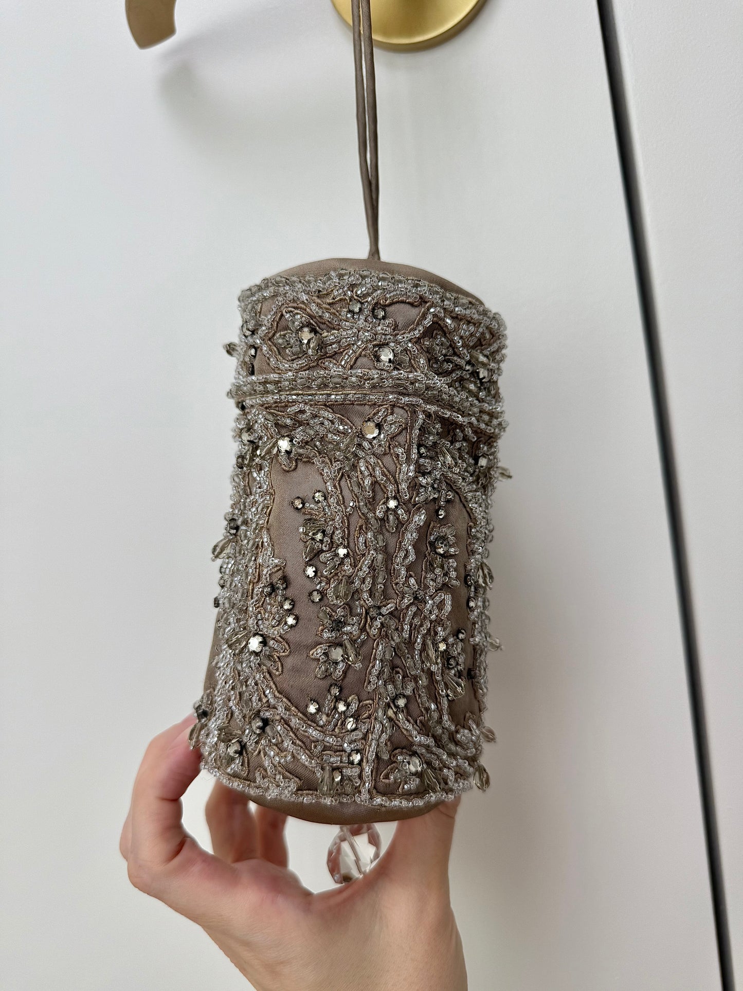 BADGLEY MISCHKA Vintage Pewter Embellished Evening Bag