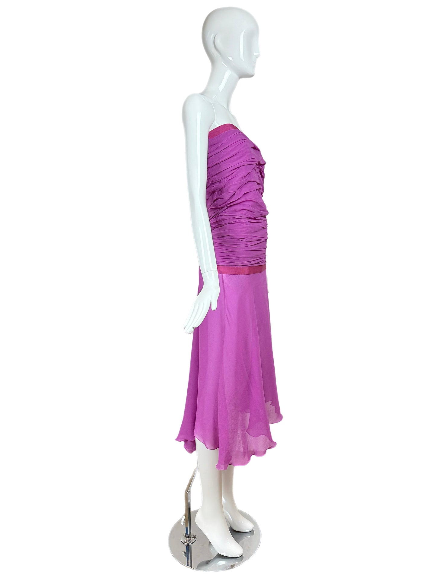 EMANUEL UNGARO 2000's Vintage Silk Fuchsia (Maxi) Dress