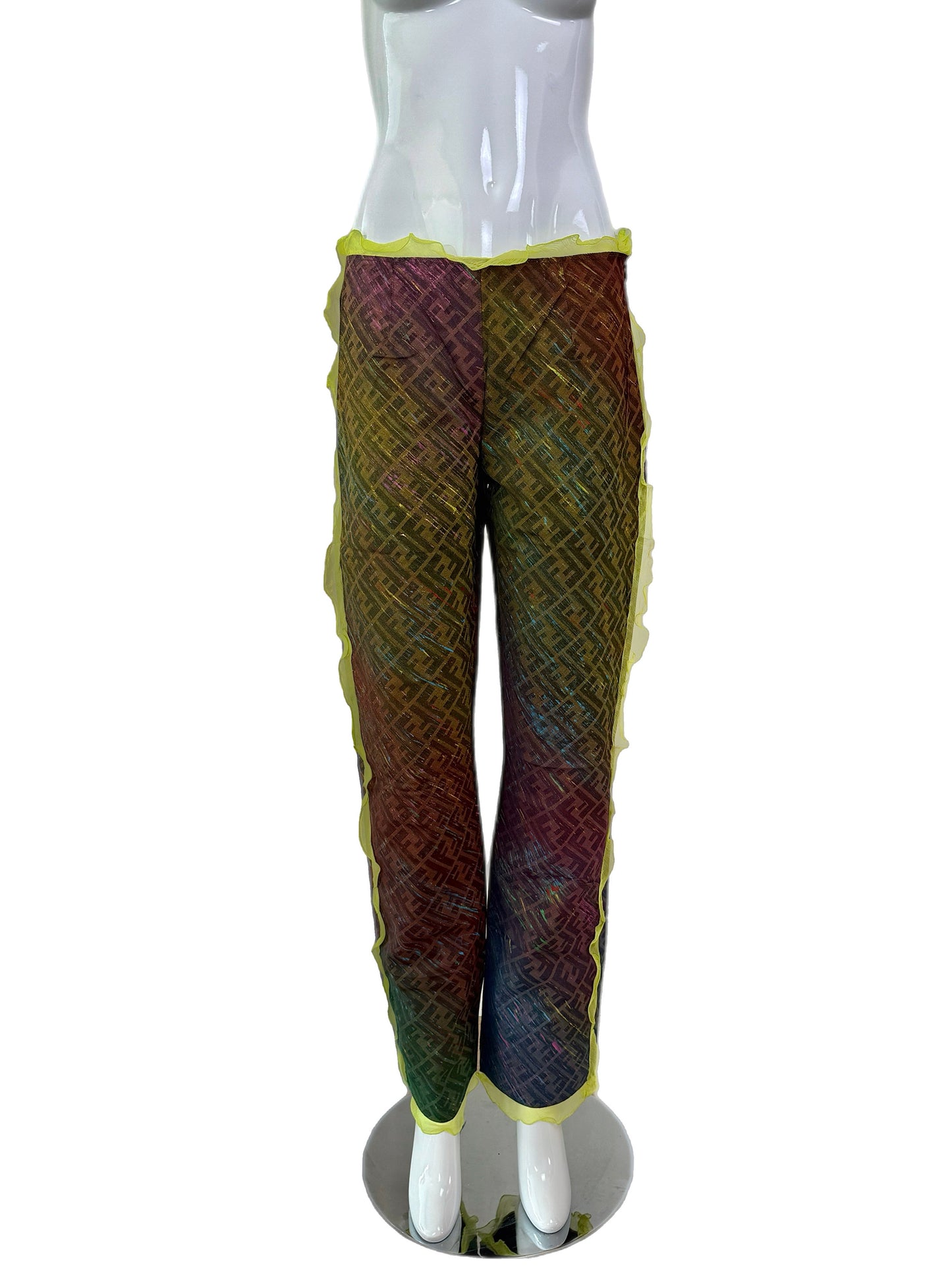 FENDI 2000 Vintage Runway Ad Campaign Lime Green Pants