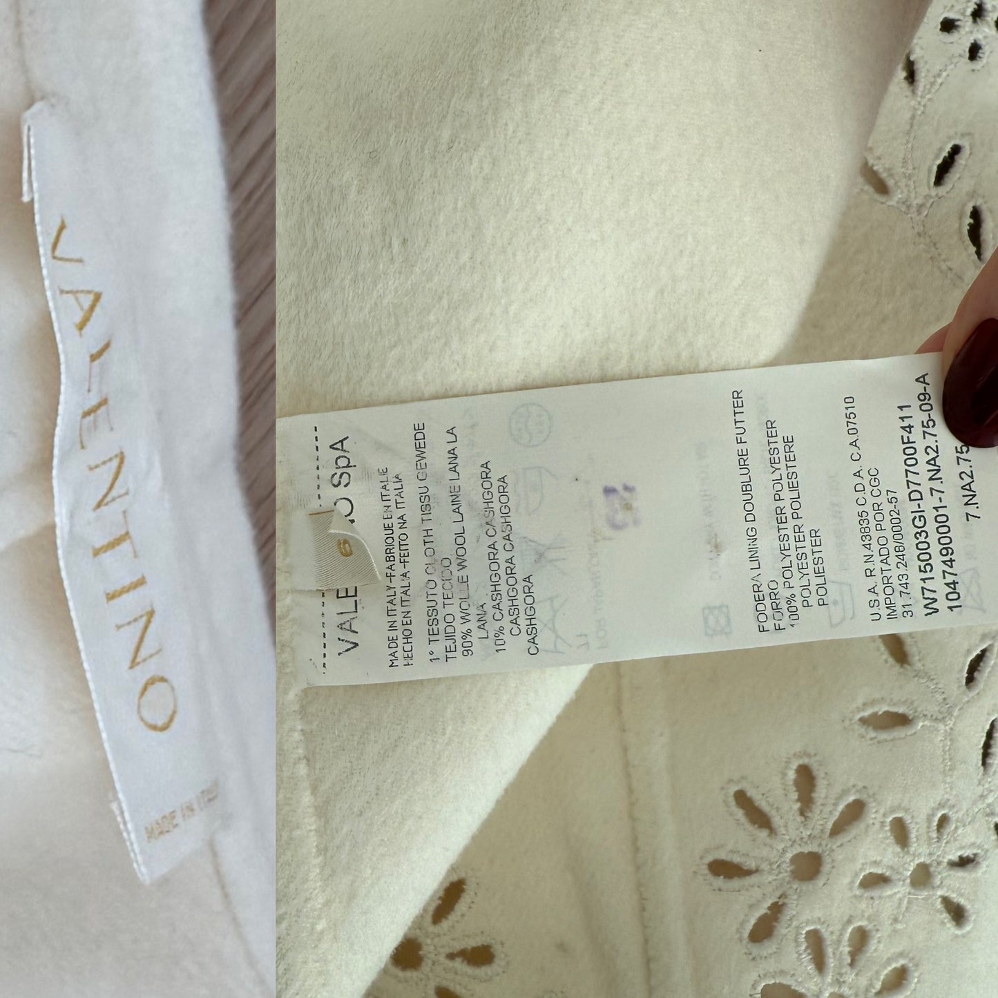 VALENTINO 1998 Vintage Ivory Eyelet Blazer Jacket