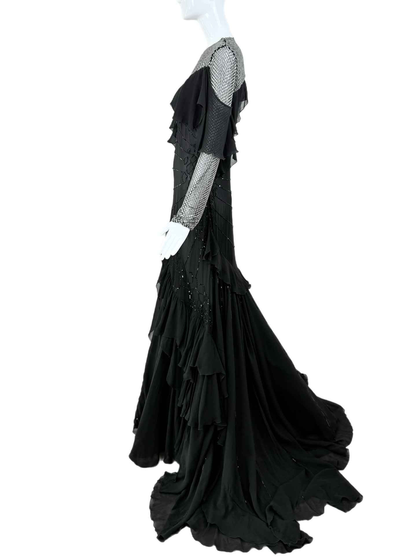 ROBERTO CAVALLI 2018 Crystal Embellished Ball Gown