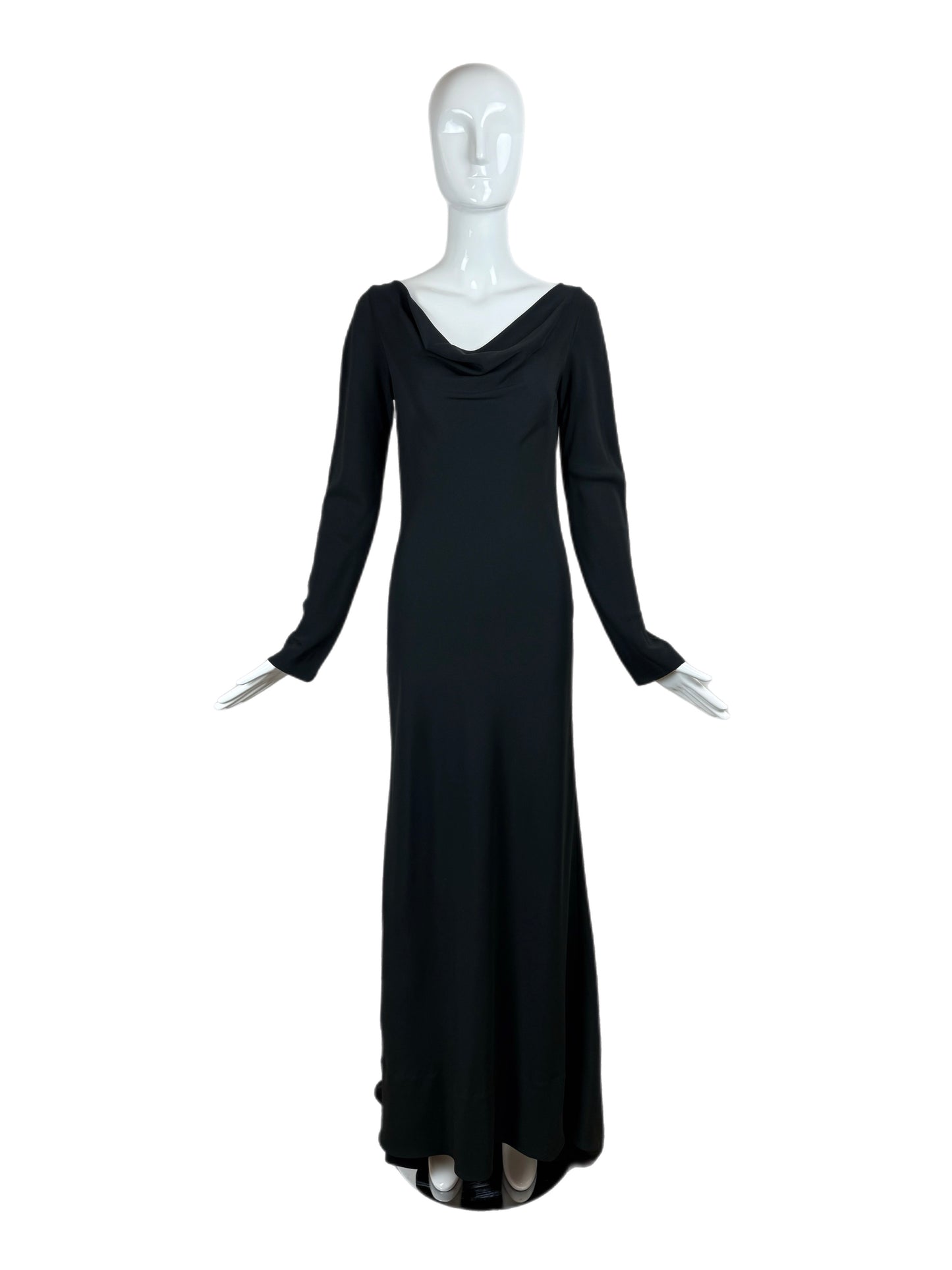 JENNY PACKHAM 1990's Vintage Black Backless Evening Gown