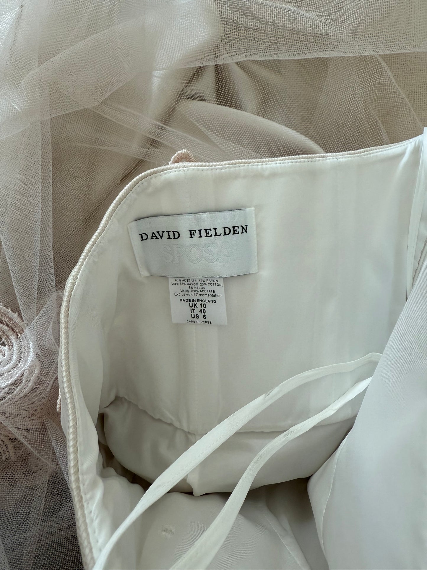 DAVID FIELDEN 2014 Runway Embroidered Strapless Bridal Gown