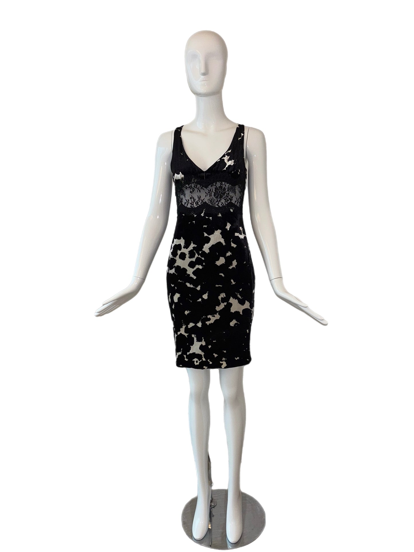 VERSACE 2005 Vintage Cow Print Lace Dress