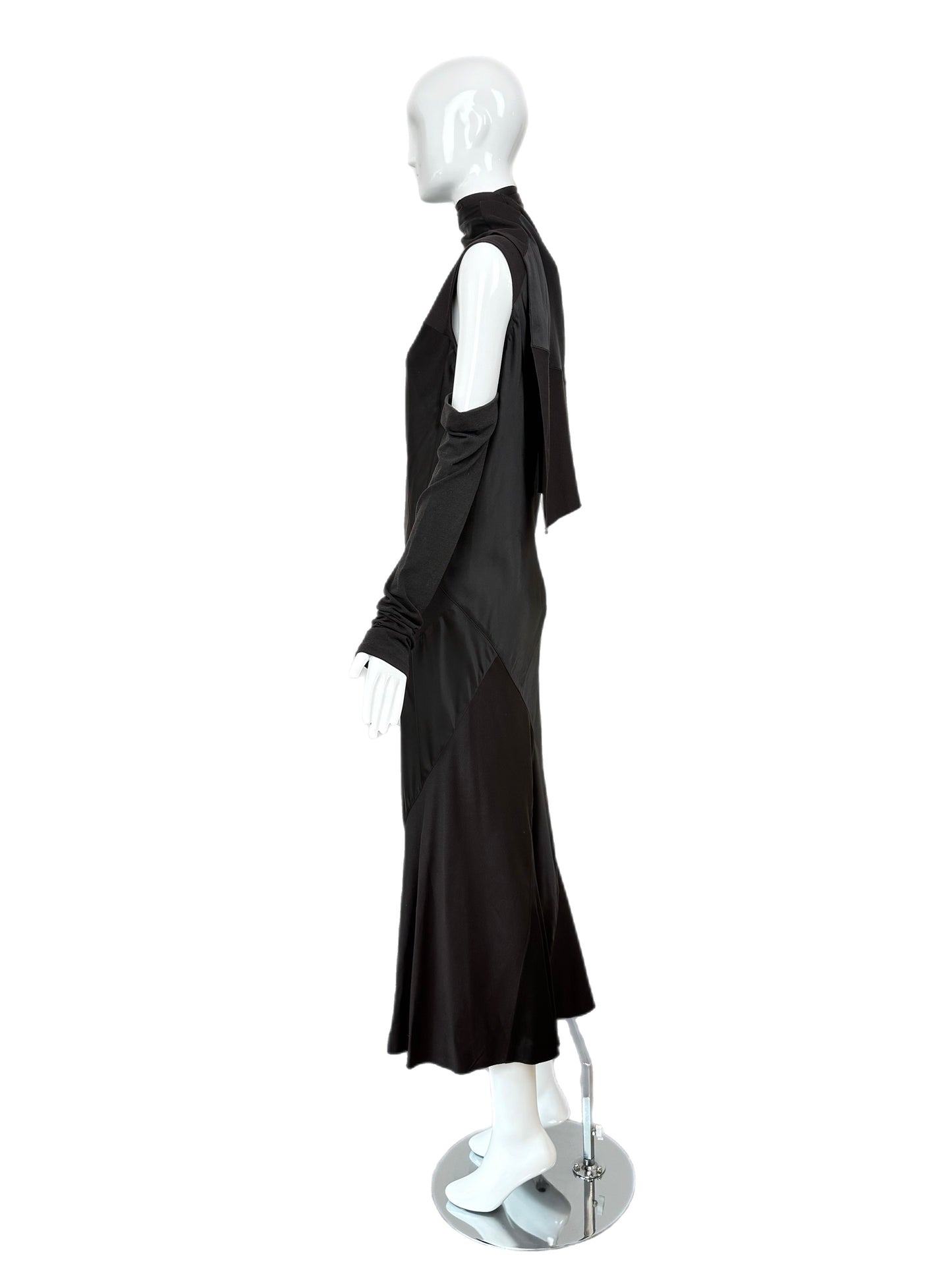 DONNA KARAN 2002 Vintage Black Long Cut-Out Dress