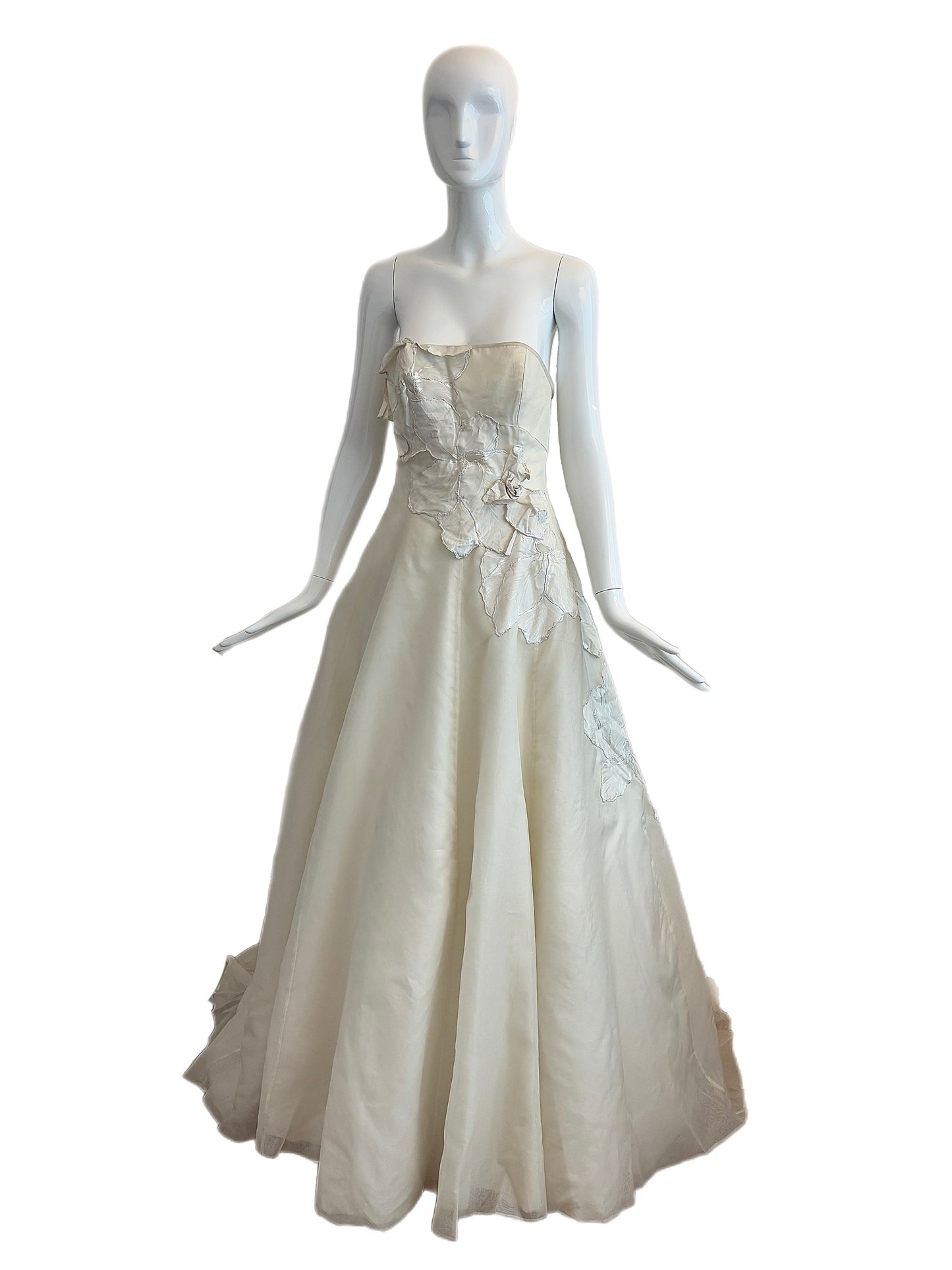 DAVID FIELDEN Sample Floral Applique Bridal Gown