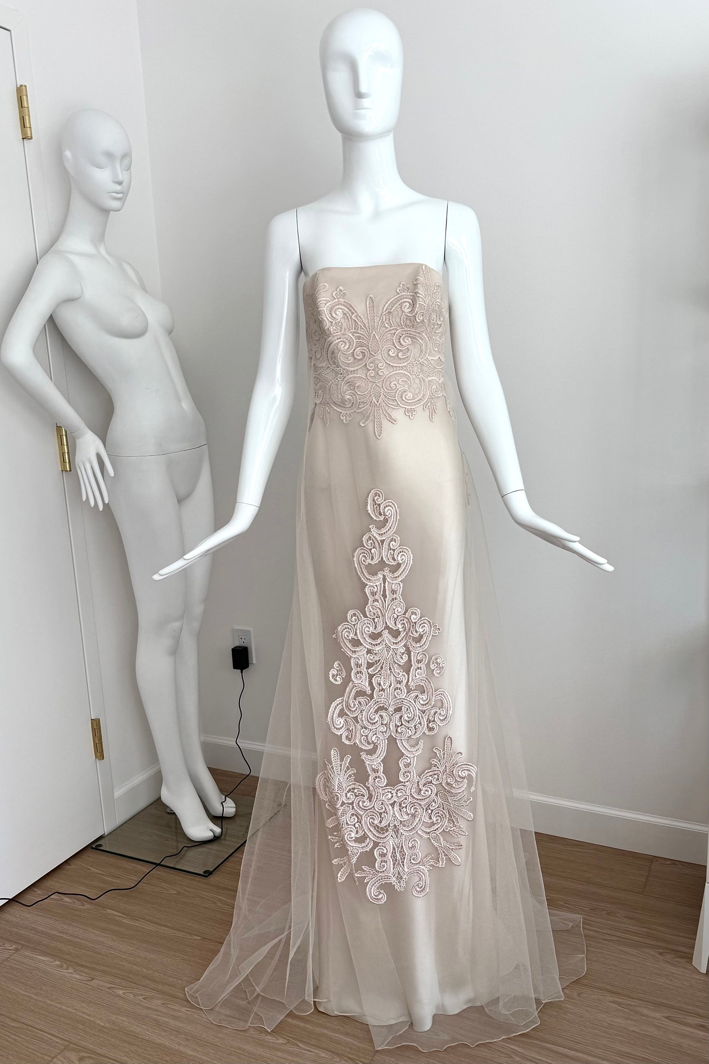 DAVID FIELDEN 2014 Runway Embroidered Strapless Bridal Gown