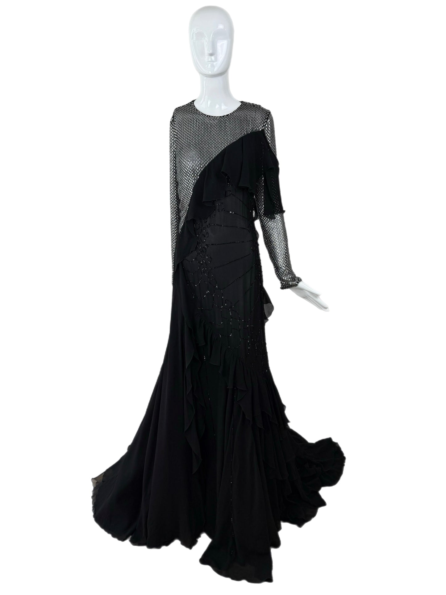 ROBERTO CAVALLI 2018 Crystal Embellished Ball Gown