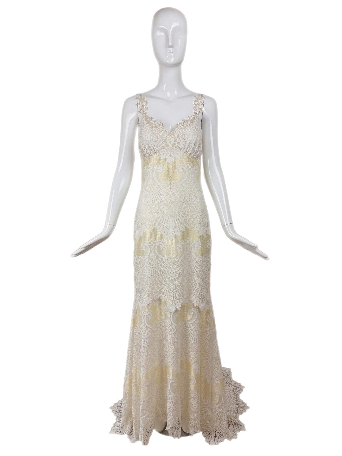 CLAIRE PETTIBONE 2015 Sample Golden Bridal Gown