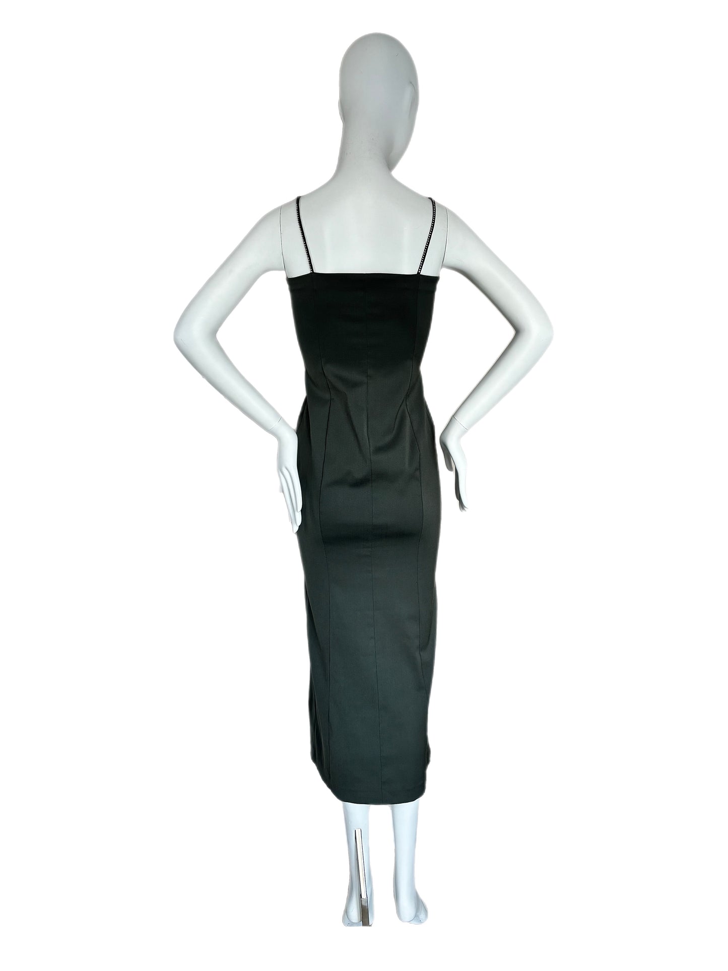 DOLCE & GABBANA 90's Vintage Gray Crystal Pencil Dress