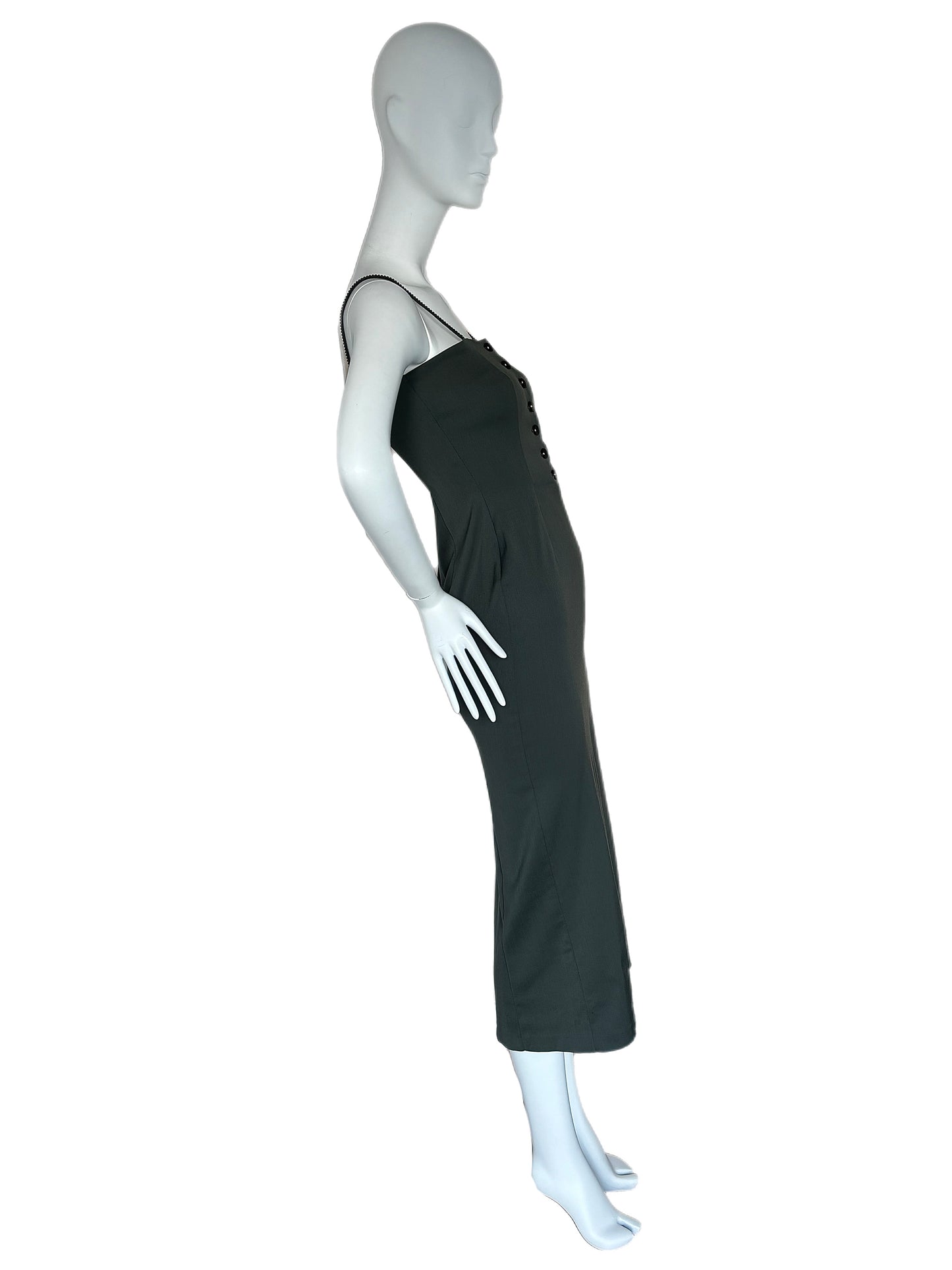 DOLCE & GABBANA 90's Vintage Gray Crystal Pencil Dress