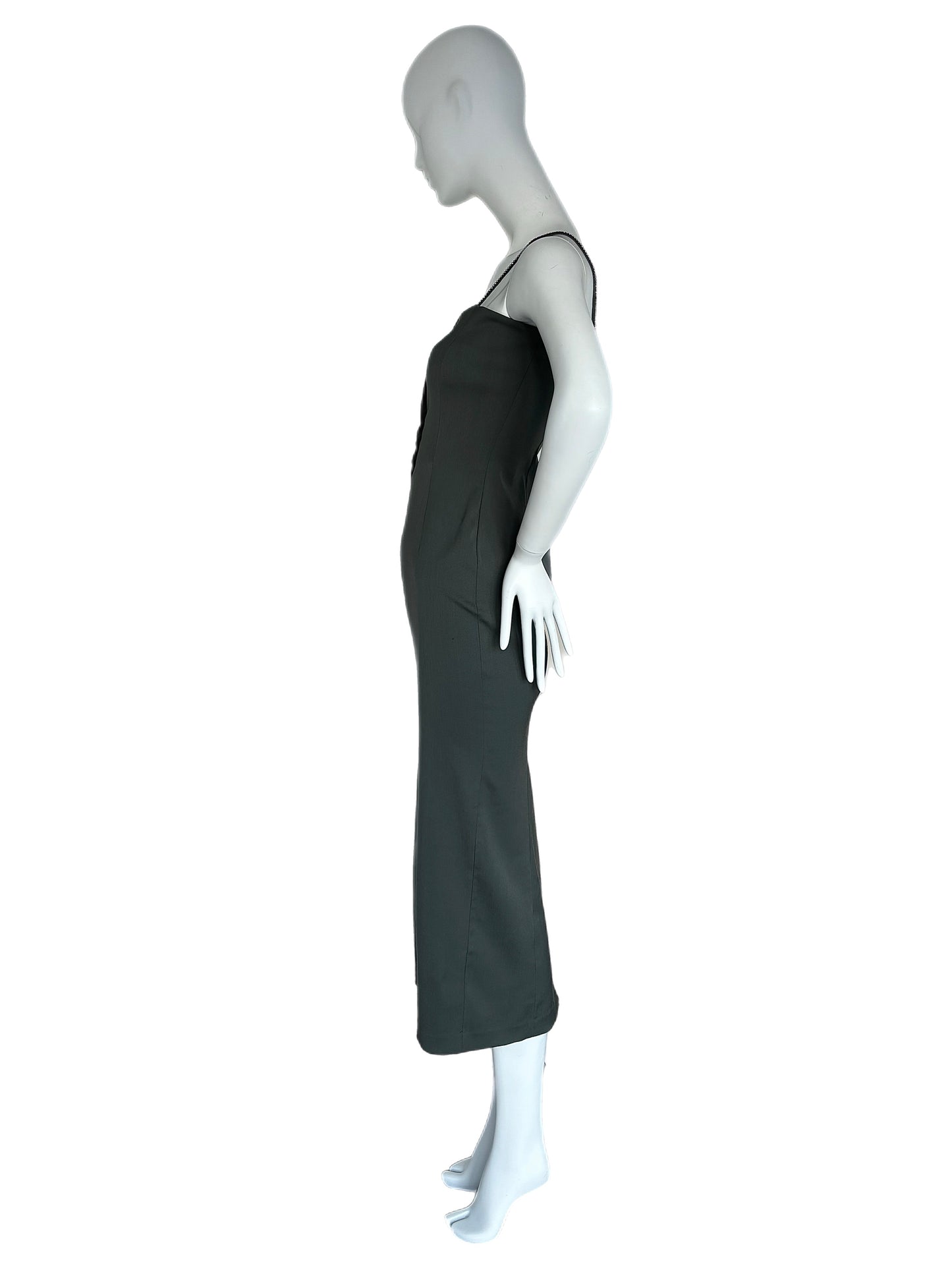 DOLCE & GABBANA 90's Vintage Gray Crystal Pencil Dress