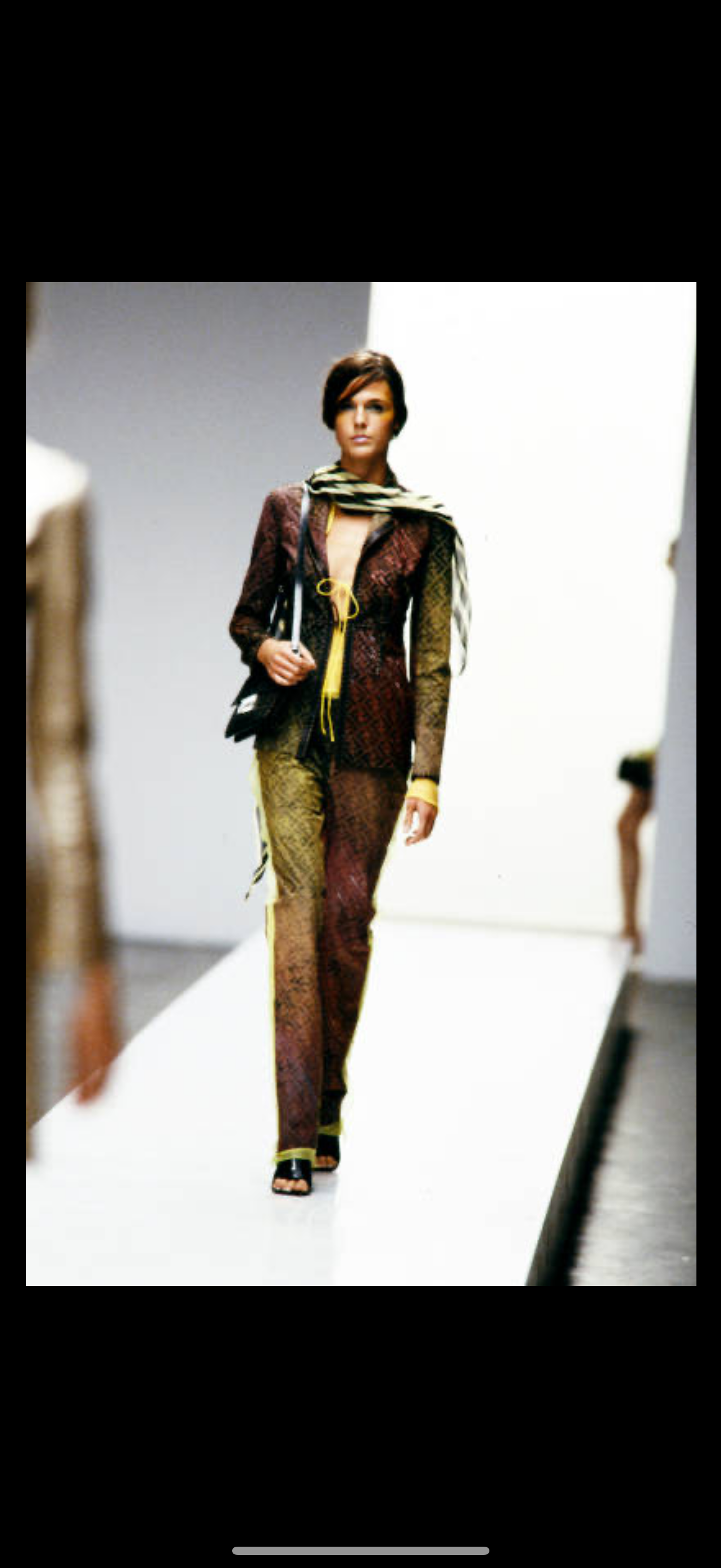 FENDI 2000 Vintage Runway Ad Campaign Lime Green Pants