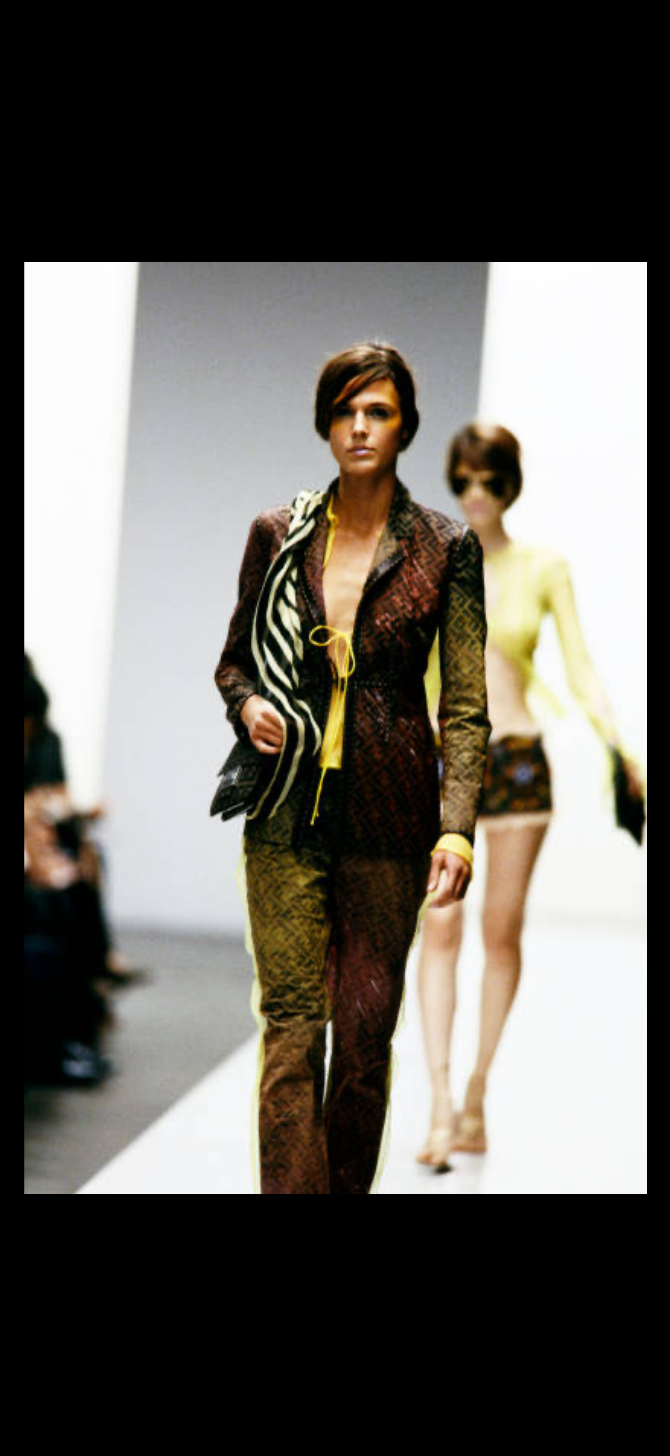 FENDI 2000 Vintage Runway Ad Campaign Lime Green Pants
