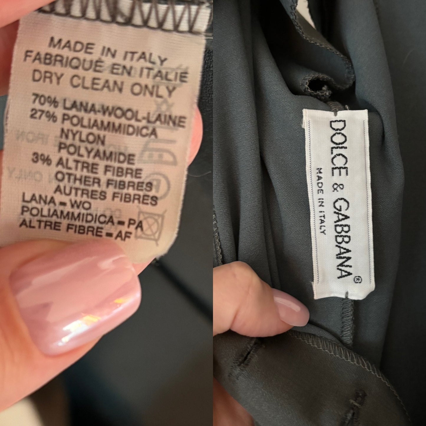 DOLCE & GABBANA 90's Vintage Gray Crystal Pencil Dress