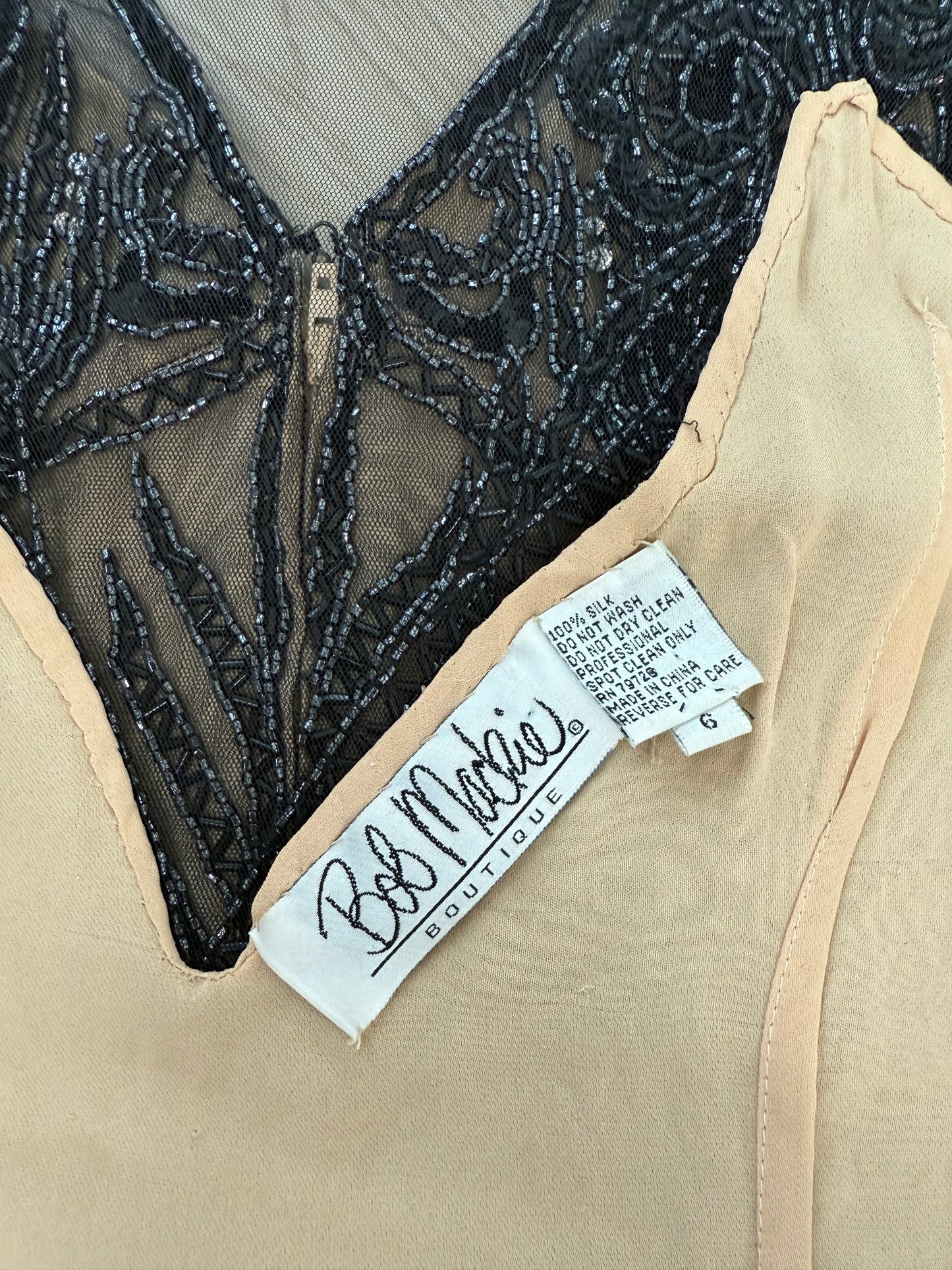 BOB MACKIE 1980's Vintage Heavily Embellished Mini Dress