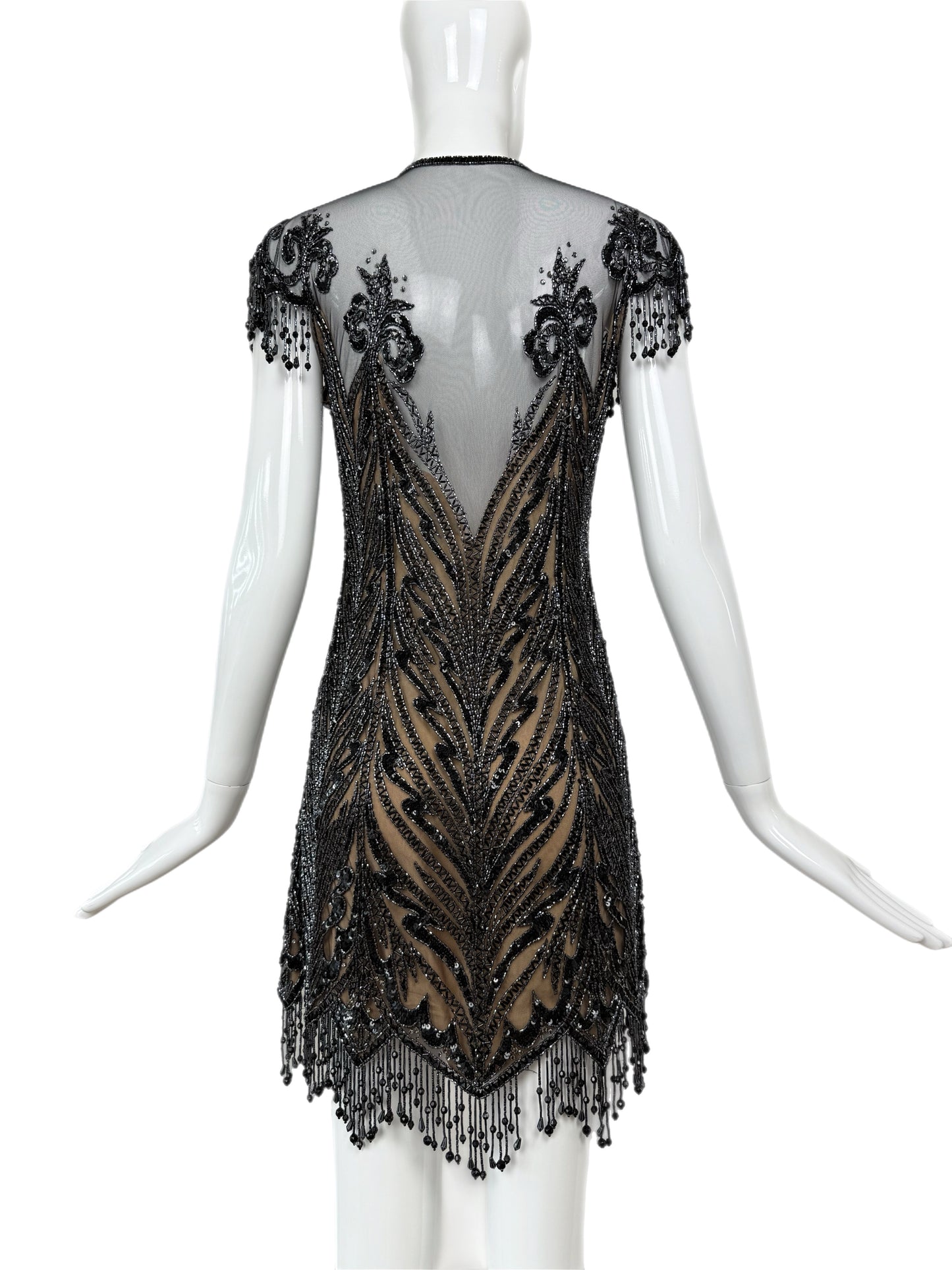 BOB MACKIE 1980's Vintage Heavily Embellished Mini Dress