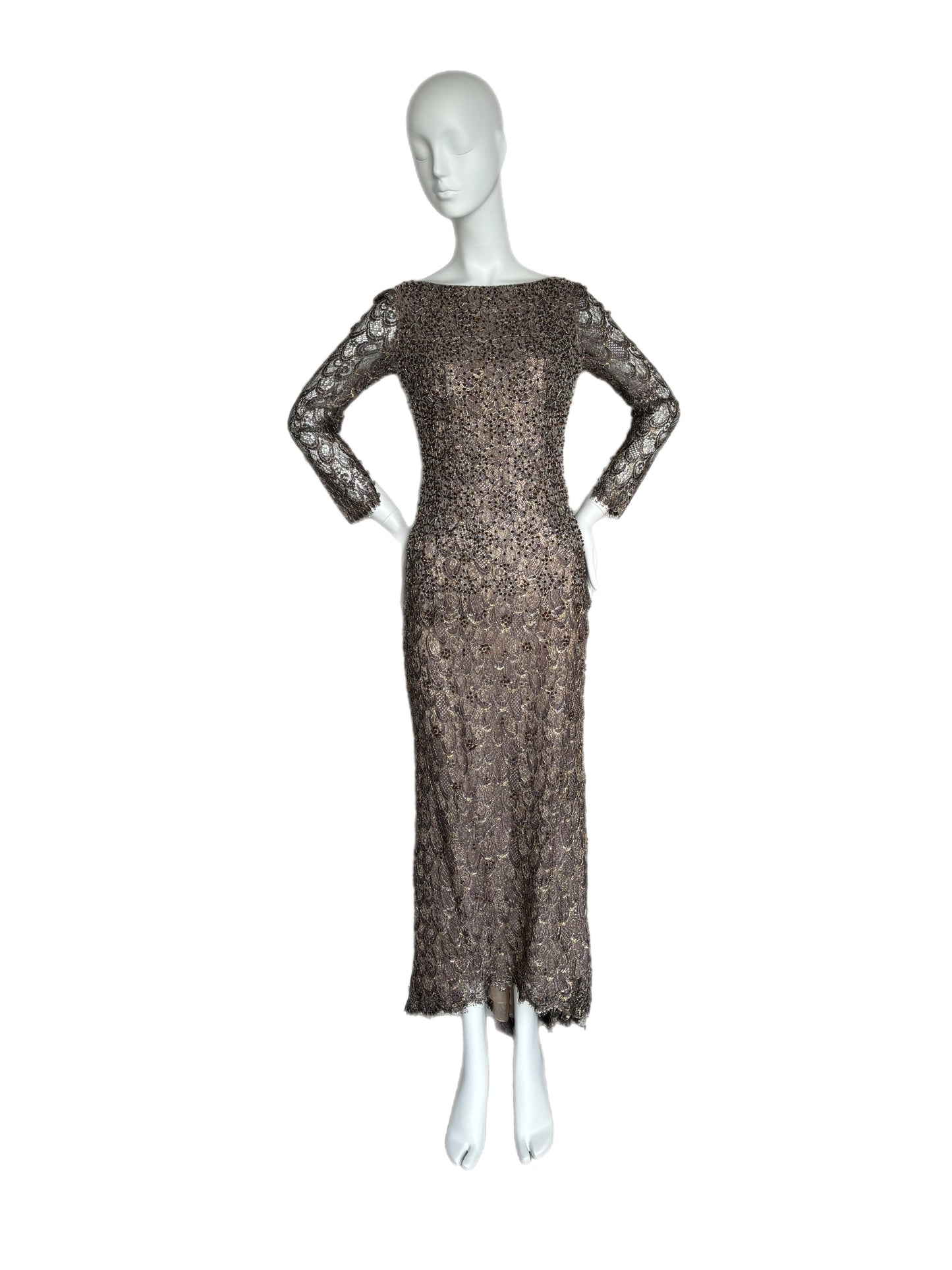 1997 vintage runway badgley mischka evening gown maxi dress