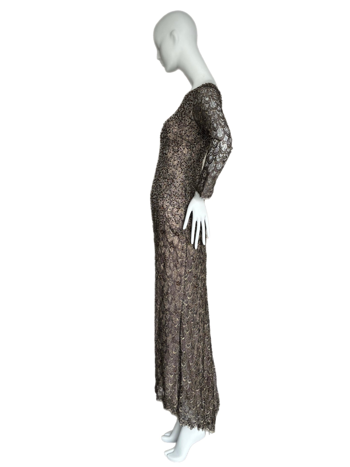 1997 vintage runway badgley mischka evening gown maxi dress
