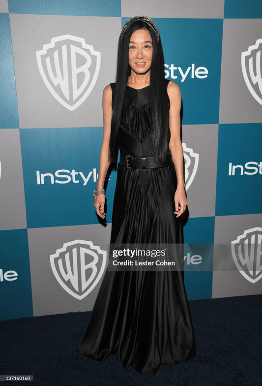 VERA WANG c. 2012 Liquid Silk Ruched Black Backless Evening Gown