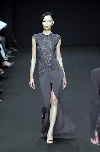 RANDOLPH DUKE 2000 Vintage Runway Beaded Evening Gown