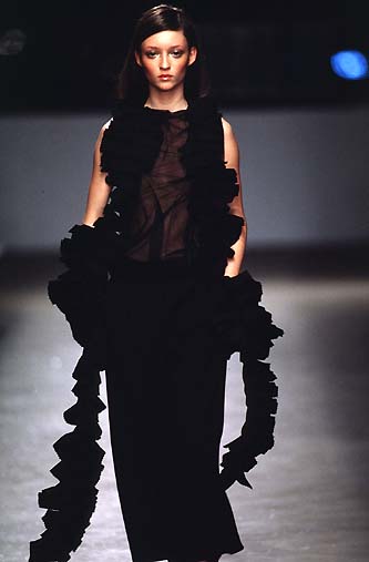 RICHARD TYLER COUTURE 1998 Vintage Silk Black + Red Gown