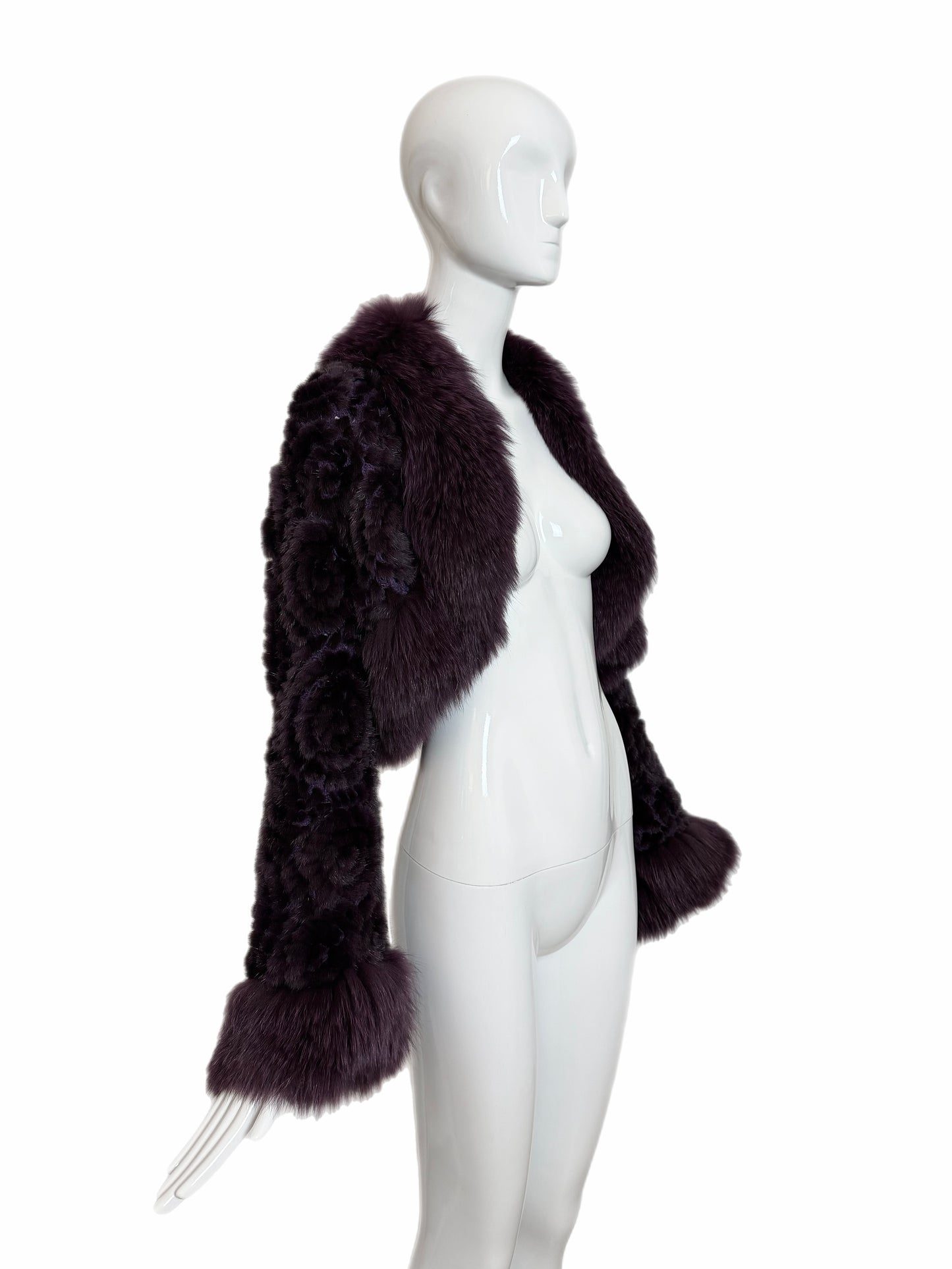 GUY LAROCHE Vintage Purple Fox Fur Bolero