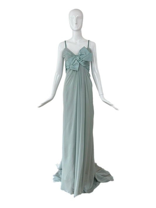ELIE SAAB 2008 Vintage Blue Silk Ethereal Evening Gown