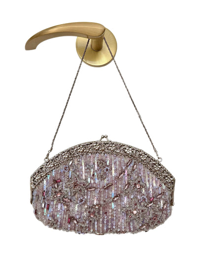BADGLEY MISCHKA Vintage Iridescent Lilac Beaded Evening Bag