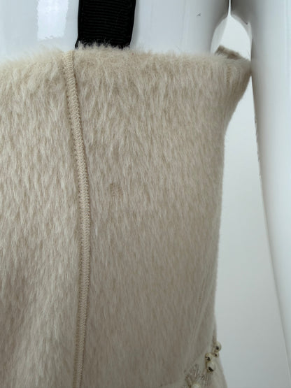 LOUIS VUITTON 2005 Vintage Mink Fur Trimmed Knee Length Dress