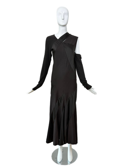 DONNA KARAN 2002 Vintage Black Long Cut-Out Dress