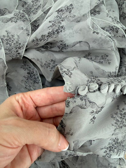 DIOR by JOHN GALLIANO 2010 Vintage Runway Silk Grey Ruffle Dress