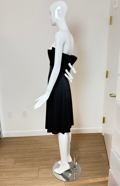 HERVE LEGER 90's Vintage Strapless Chenille Top Cocktail Dress