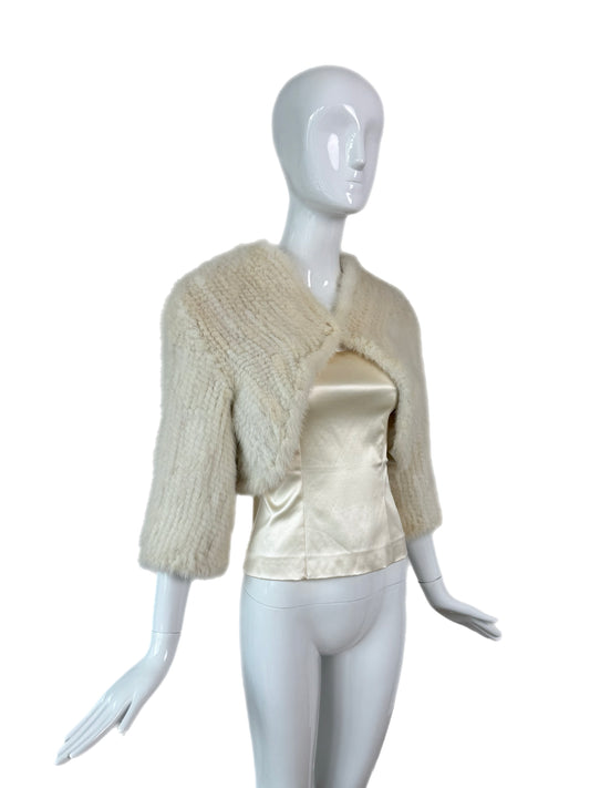 VINTAGE Ivory Beaver/Mink Fur Bolero (USA Purchase Only)