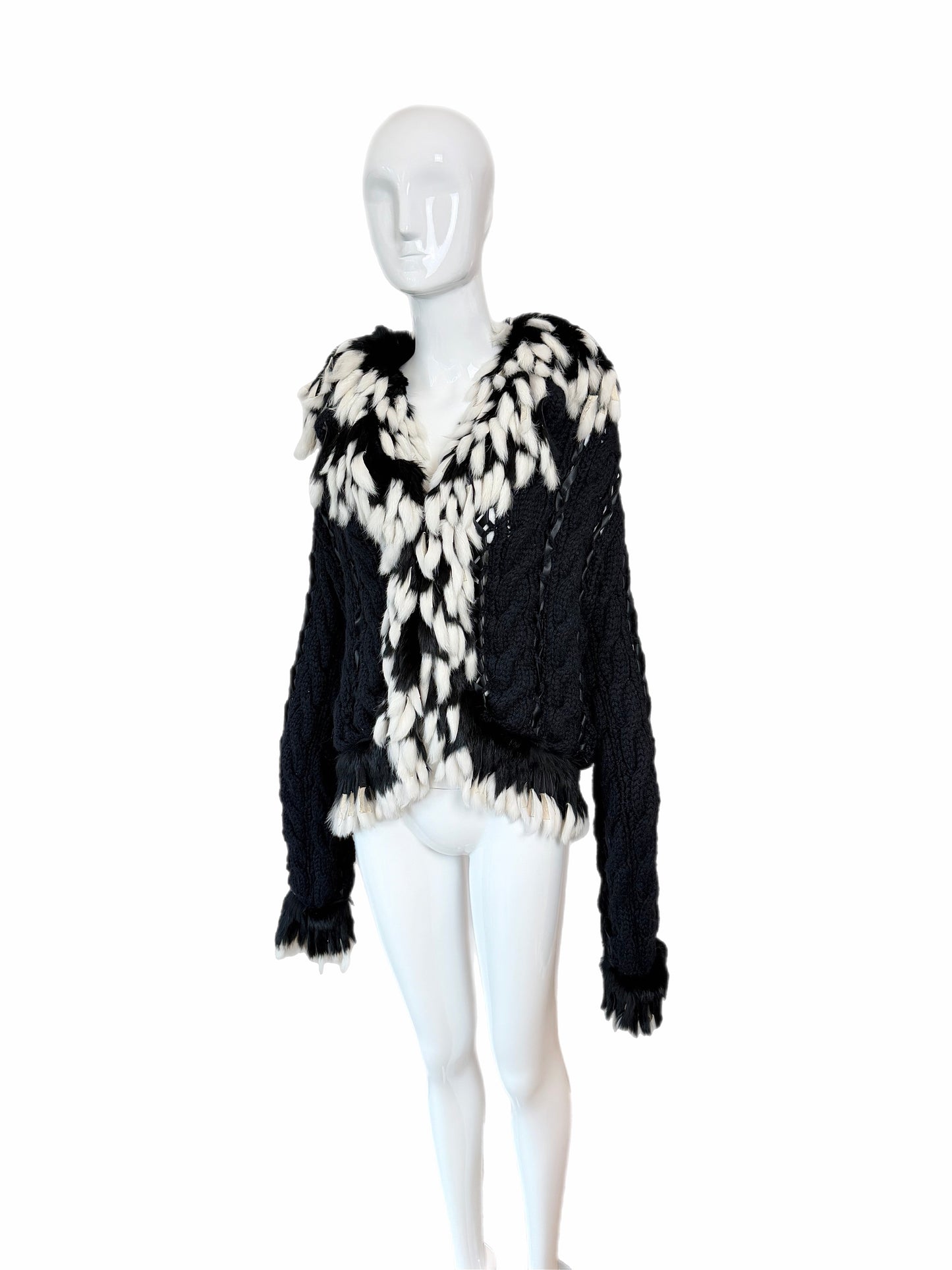 DIOR by JOHN GALLIANO (USA ONLY) Vintage Black & White Fur Knitwear