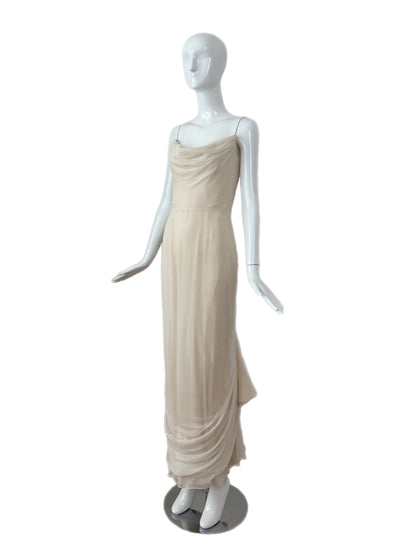 RICHARD TYLER 2000 Vintage Ivory Silk Wedding Dress w. Train + Bustle