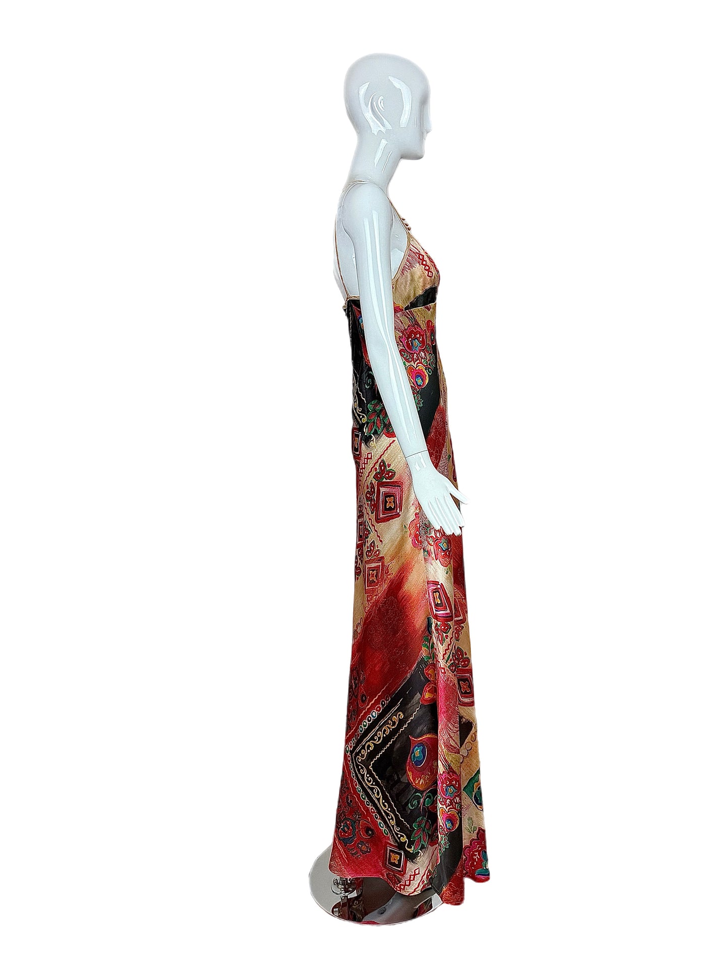 JOHN GALLIANO Vintage Silk Printed Long Slip Dress
