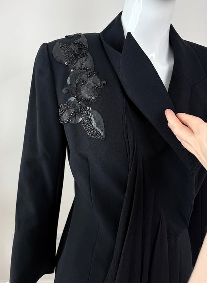 DIOR by GIANFRANCO FERRE 1995 Vintage Embellished Black Power Jacket
