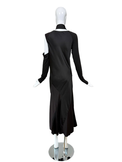 DONNA KARAN 2002 Vintage Black Long Cut-Out Dress