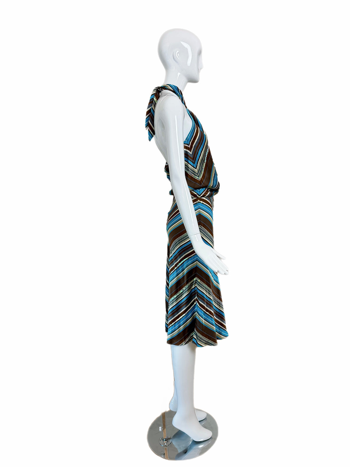 CHLOE by STELLA MCCARTNEY 2000 Vintage Silk Sequined Halter Dress