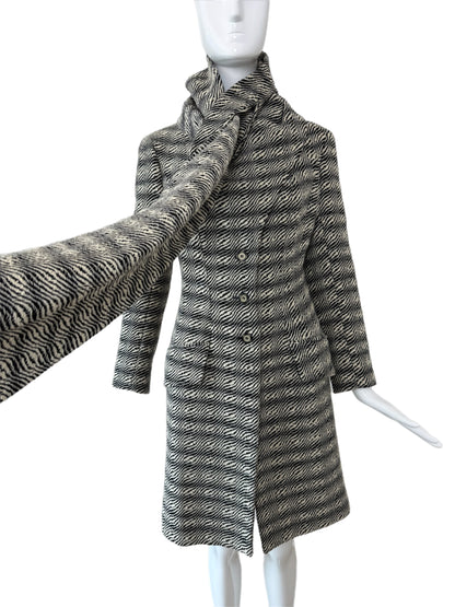 JOHN GALLIANO 1999 Vintage Wool Coat w. Oversized Scarf