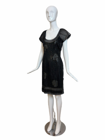 PHILOSOPHY DI ALBERTA FERRETTI Vintage Black Sequin Knee Length Dress