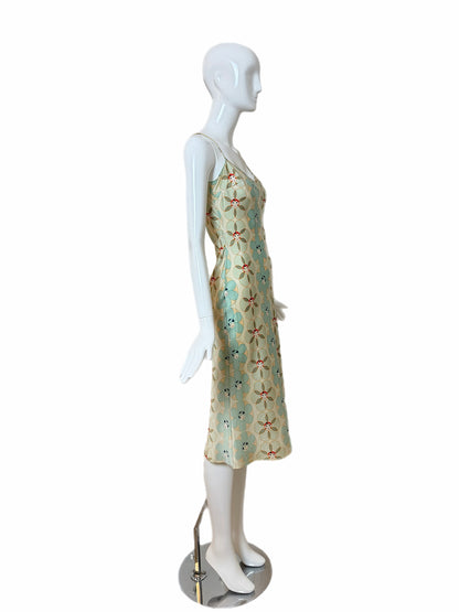 JOHN GALLIANO 2001 Vintage Silk Geisha Print Knee Length Dress