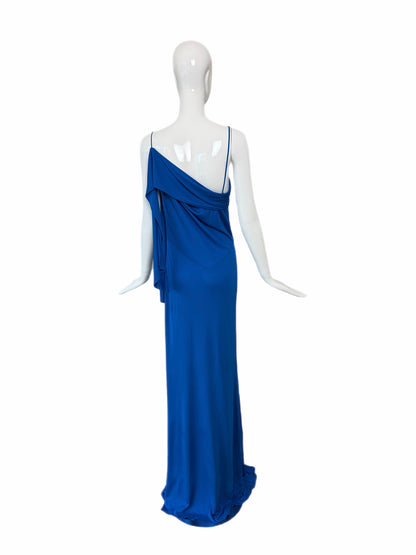 JOHN GALLIANO 2009 Vintage Royal Blue Gown w. Attached Sash